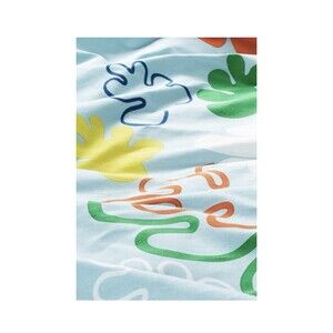 Ikea KANTDRACENA Blue Floral Twin Duvet Cover & 1 Standard Pillowcase